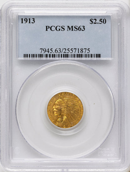 1913 $2.50 Indian Quarter Eagle PCGS MS63