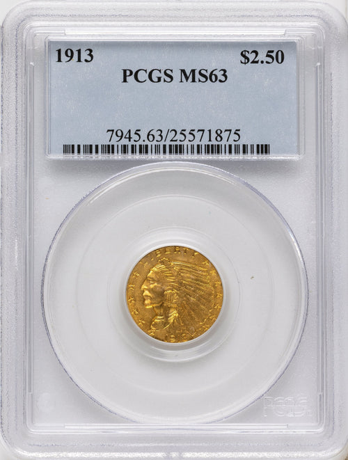 1913 $2.50 Indian Quarter Eagle PCGS MS63