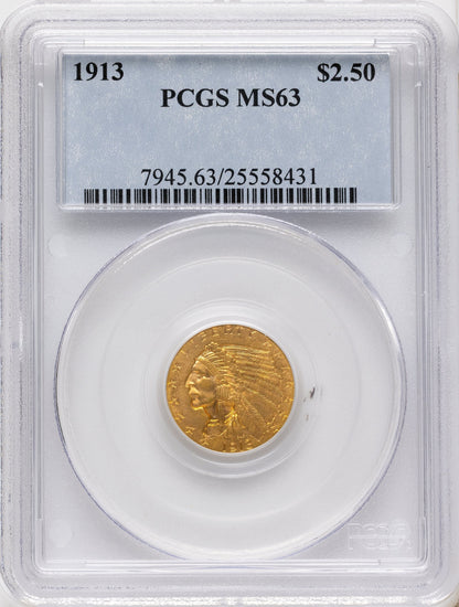 1913 $2.50 Indian Quarter Eagle PCGS MS63
