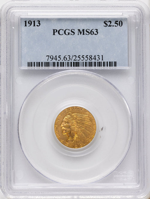 1913 $2.50 Indian Quarter Eagle PCGS MS63