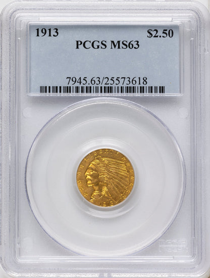 1913 $2.50 Indian Quarter Eagle PCGS MS63