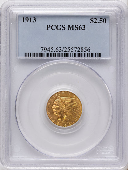 1913 $2.50 Indian Quarter Eagle PCGS MS63