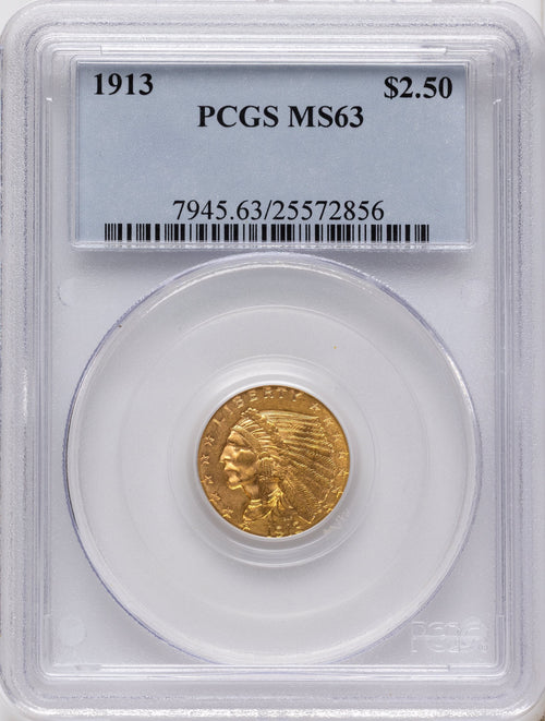 1913 $2.50 Indian Quarter Eagle PCGS MS63