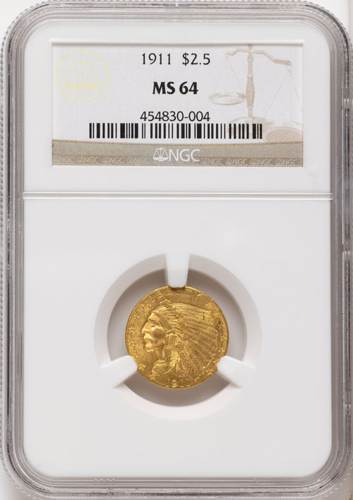 1911 $2.50 Indian Quarter Eagle NGC MS64