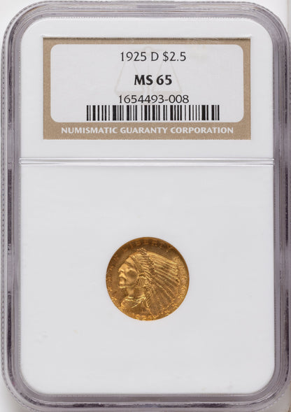 1925-D $2.50 Indian Quarter Eagle NGC MS65