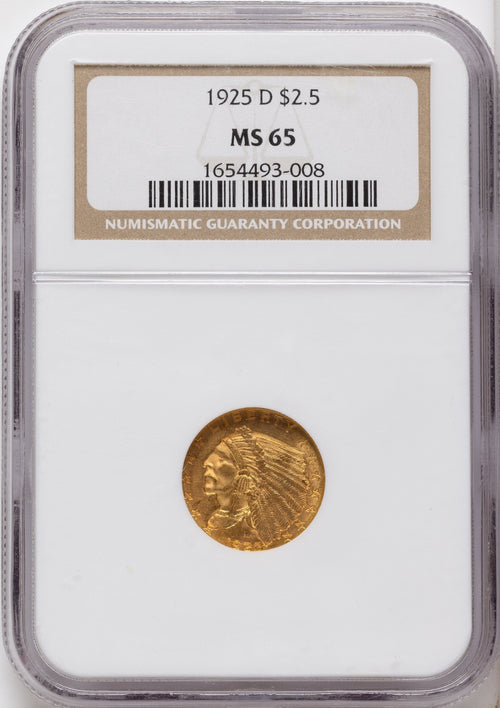 1925-D $2.50 Indian Quarter Eagle NGC MS65