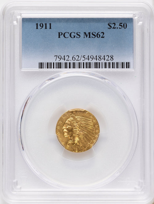 1911 $2.50 Indian Quarter Eagle PCGS MS62