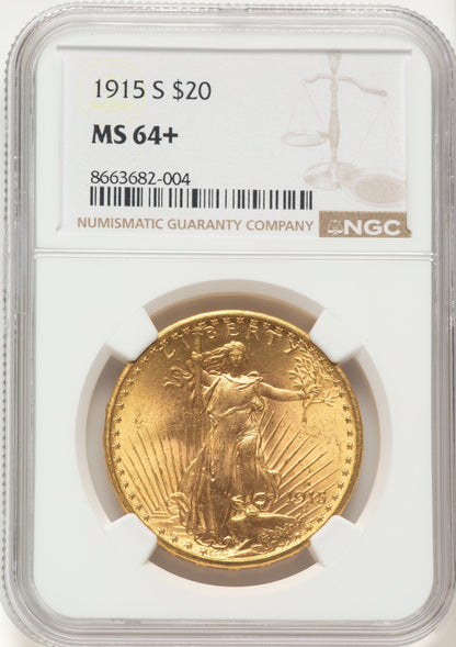 1915-S $20 Saint-Gaudens Double Eagle NGC MS64+