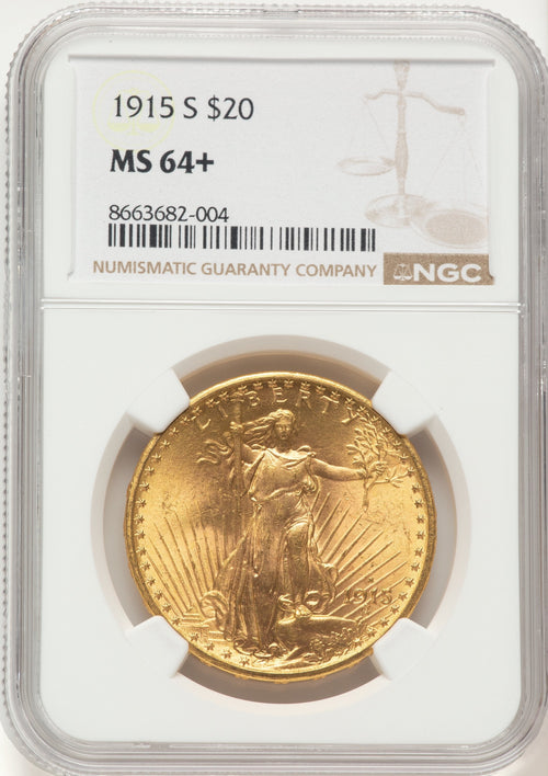 1915-S $20 Saint-Gaudens Double Eagle NGC MS64+