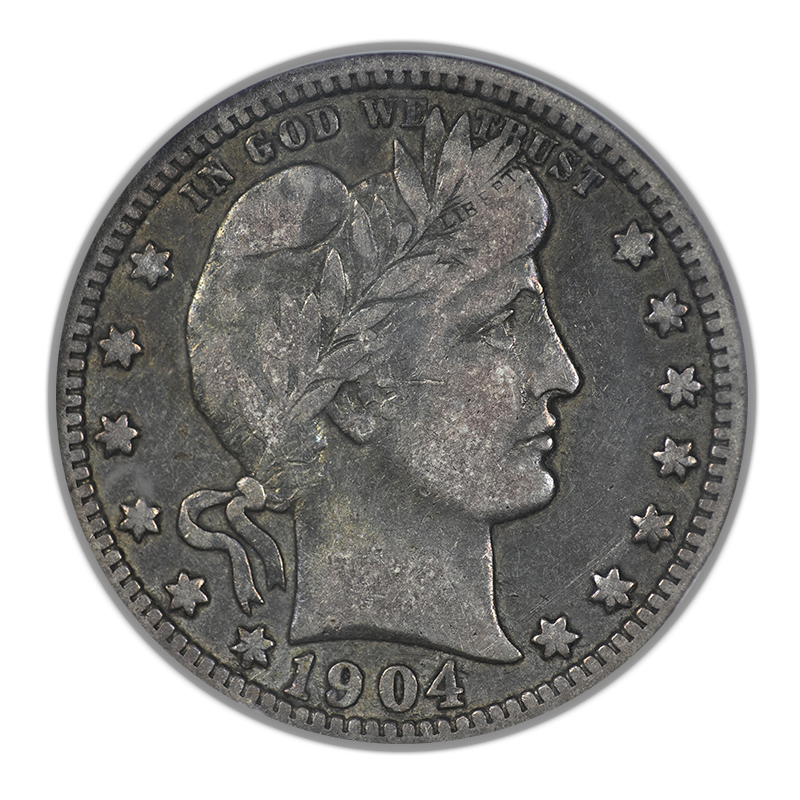 1904-O Barber Quarter 25C ANACS Soapbox VF20