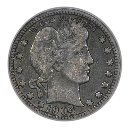 1904-O Barber Quarter 25C ANACS Soapbox VF20