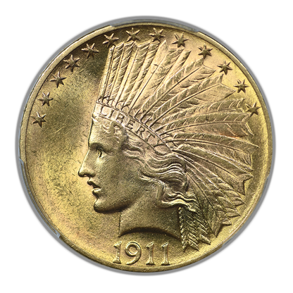 1911 Indian Head Gold Eagle $10 PCGS AU58+ CAC