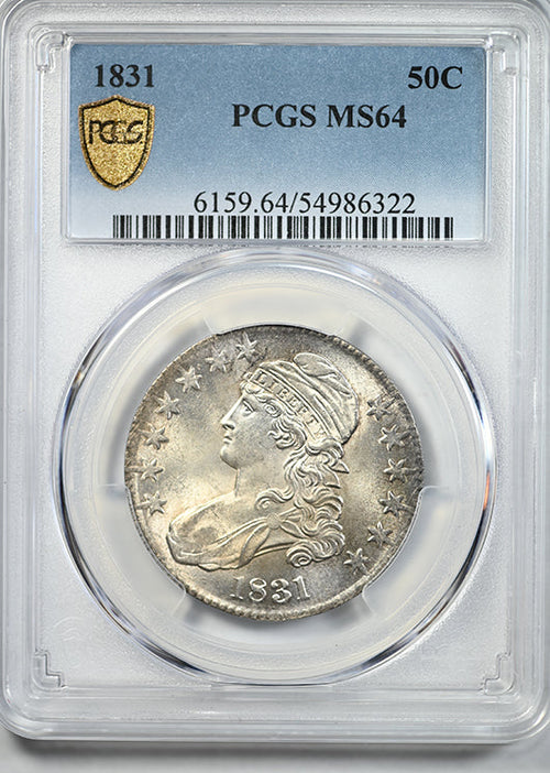 1831 Capped Bust Half Dollar 50C PCGS MS64