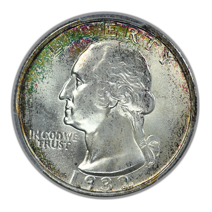 1932-S Washington Quarter 25C PCGS MS65 CAC - TONED!