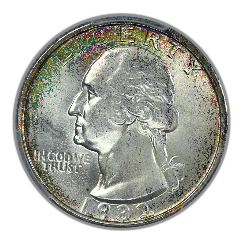 1932-S Washington Quarter 25C PCGS MS65 CAC - TONED!