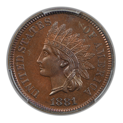 1881 Proof Indian Head Cent 1C PCGS PR65BN - TONED!