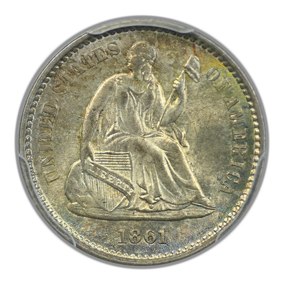 1861 Liberty Seated Half Dime H10C PCGS MS66