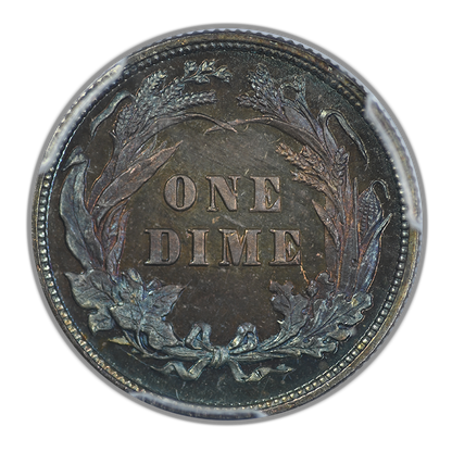1892 Proof Barber Dime 10C PCGS PR66 CAC - TONED!