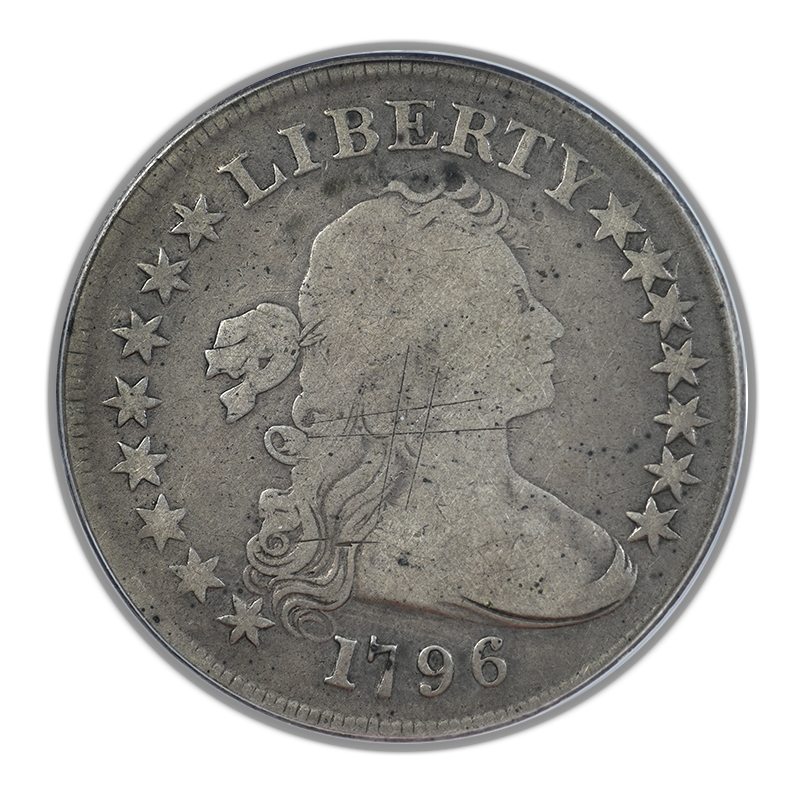 1796 Draped Bust Dollar $1 PCGS Genuine G Detail - Large Date, Small Letters