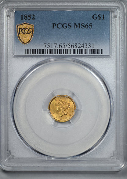 1852 Type 1 Liberty Head Gold Dollar G$1 PCGS MS65