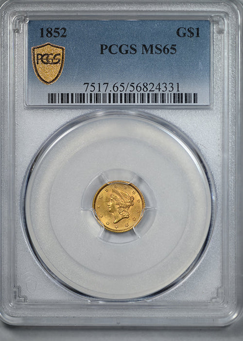 1852 Type 1 Liberty Head Gold Dollar G$1 PCGS MS65