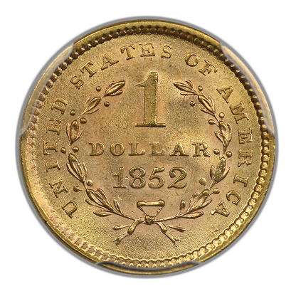 1852 Type 1 Liberty Head Gold Dollar G$1 PCGS MS65
