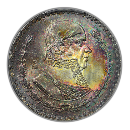 1966-Mo Mexico Peso PCGS MS66 KM-459 - DUAL SIDED TONED!