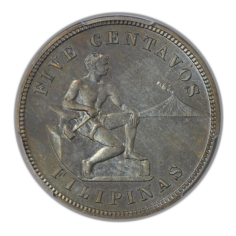 1904 Proof U.S. Philippines 5C Centavos PCGS PR64 - TONED!