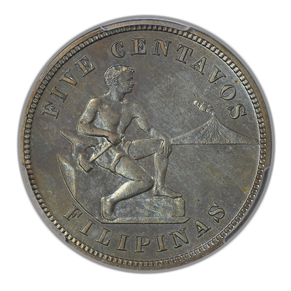 1904 Proof U.S. Philippines 5C Centavos PCGS PR64 - TONED!