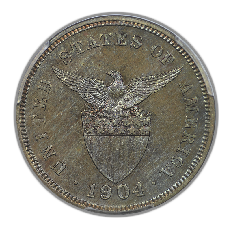 1904 Proof U.S. Philippines 5C Centavos PCGS PR64 - TONED!