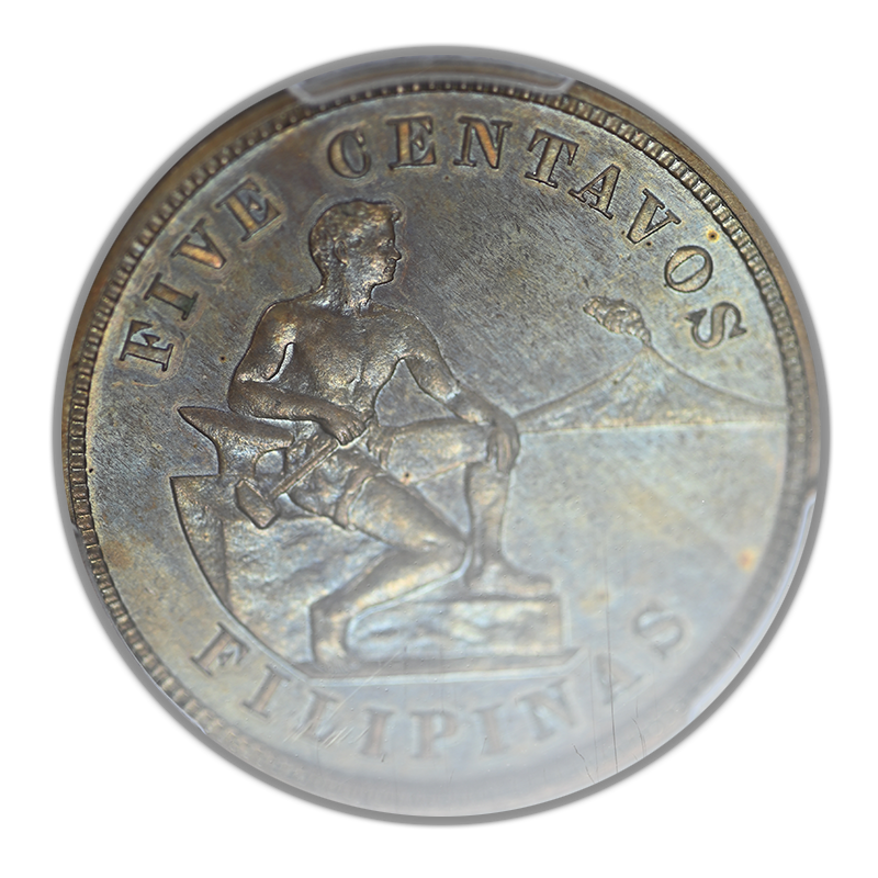 1904 Proof U.S. Philippines 5C Centavos PCGS PR64 - TONED!