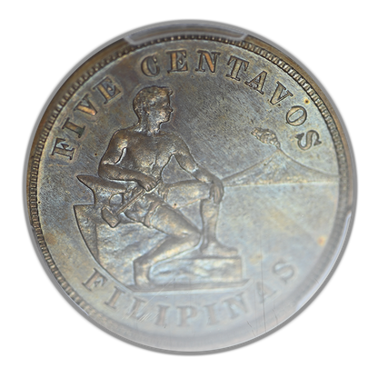 1904 Proof U.S. Philippines 5C Centavos PCGS PR64 - TONED!