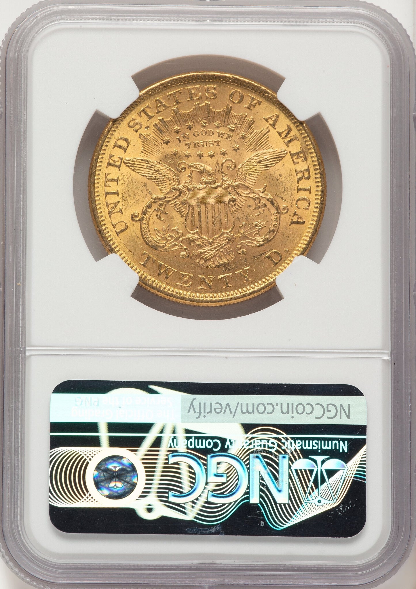 1873 $20 OPEN 3 Liberty Double Eagle NGC MS60