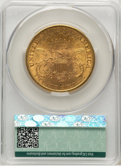 1892-S $20 Liberty Double Eagle CACG MS62