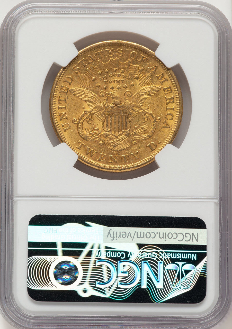 1876-CC $20 Liberty Double Eagle NGC AU55