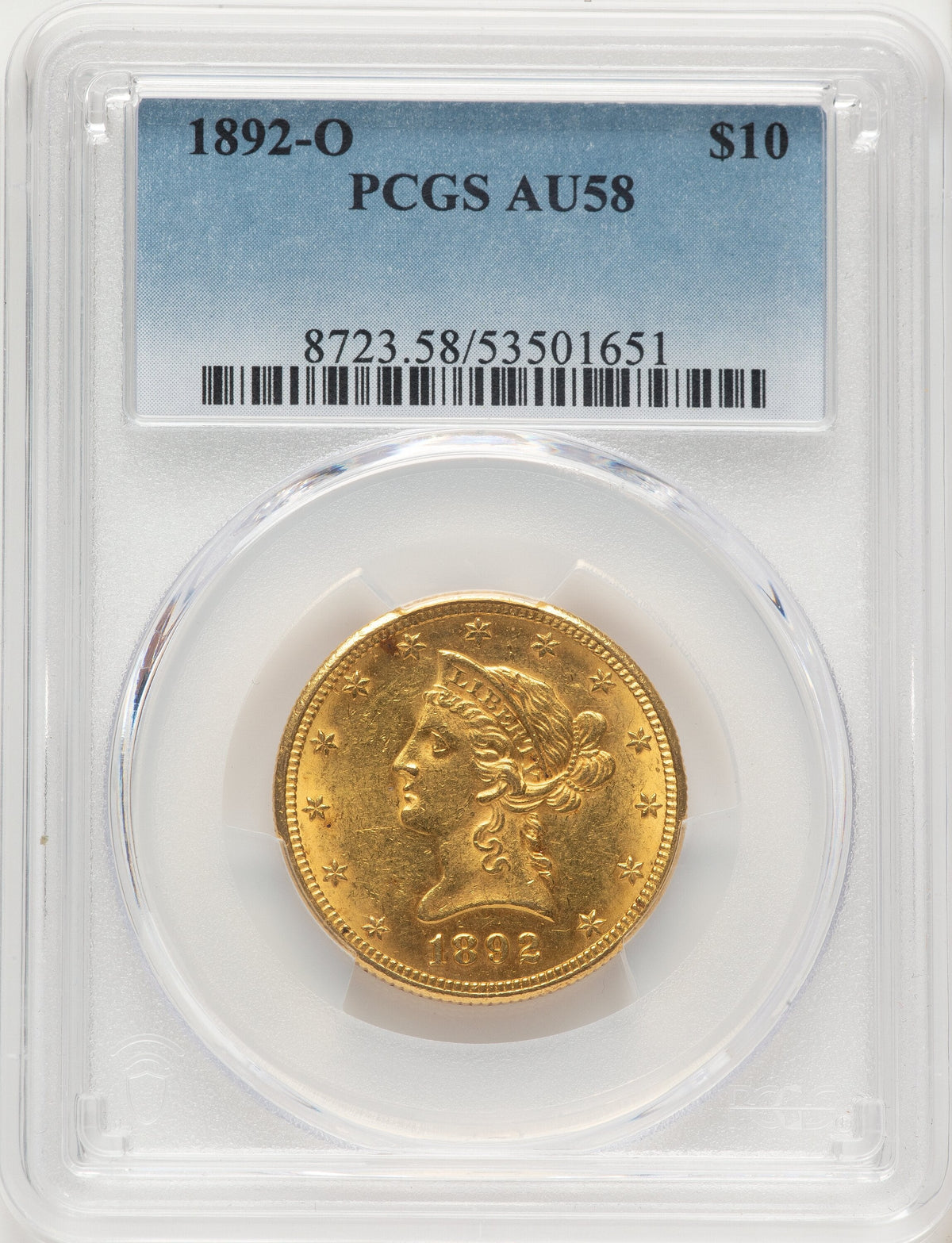 1892-O $10 Liberty Eagle PCGS AU58
