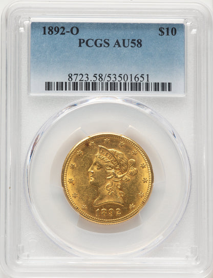 1892-O $10 Liberty Eagle PCGS AU58