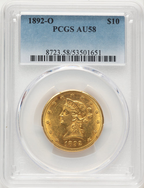1892-O $10 Liberty Eagle PCGS AU58