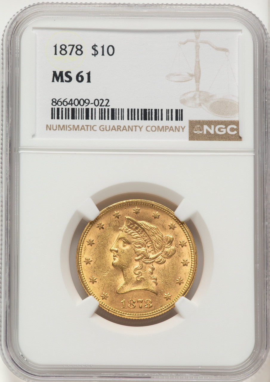 1878 $10 Liberty Eagle NGC MS61