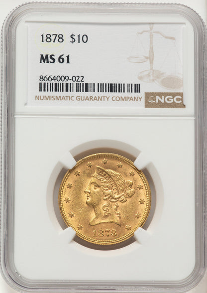 1878 $10 Liberty Eagle NGC MS61