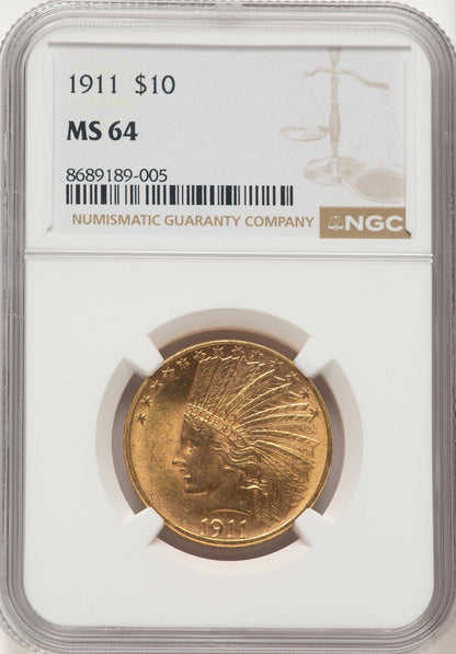 1911 $10 Indian Eagle NGC MS64