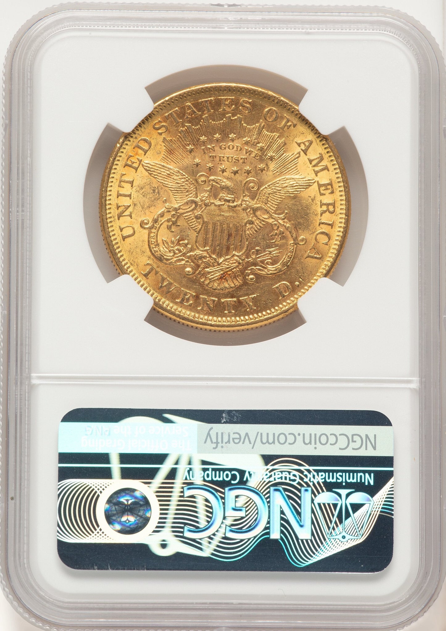 1875 $20 Liberty Double Eagle NGC AU58