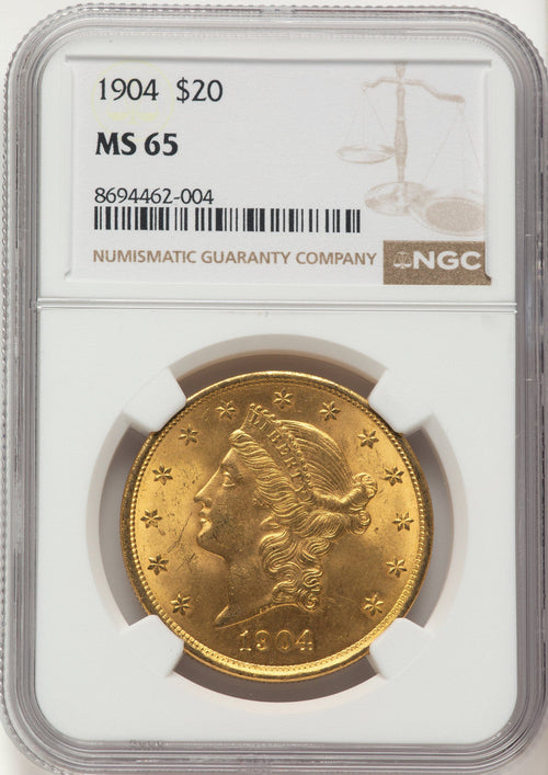 1904 $20 Liberty Liberty Double Eagle NGC MS65