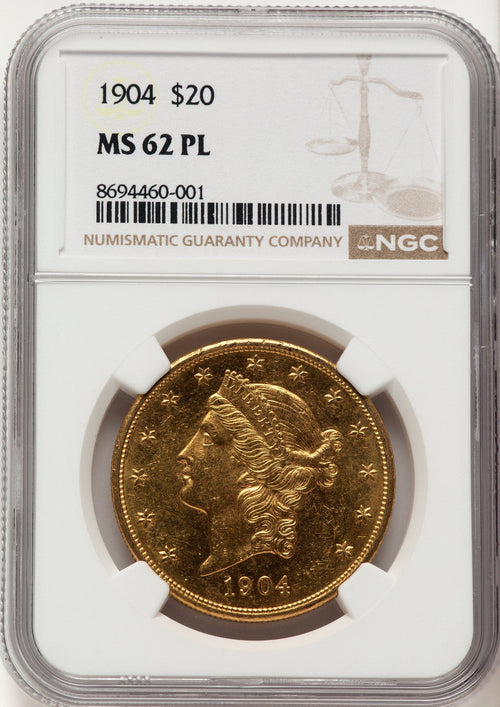 1904 $20 PL Liberty Double Eagle NGC MS62