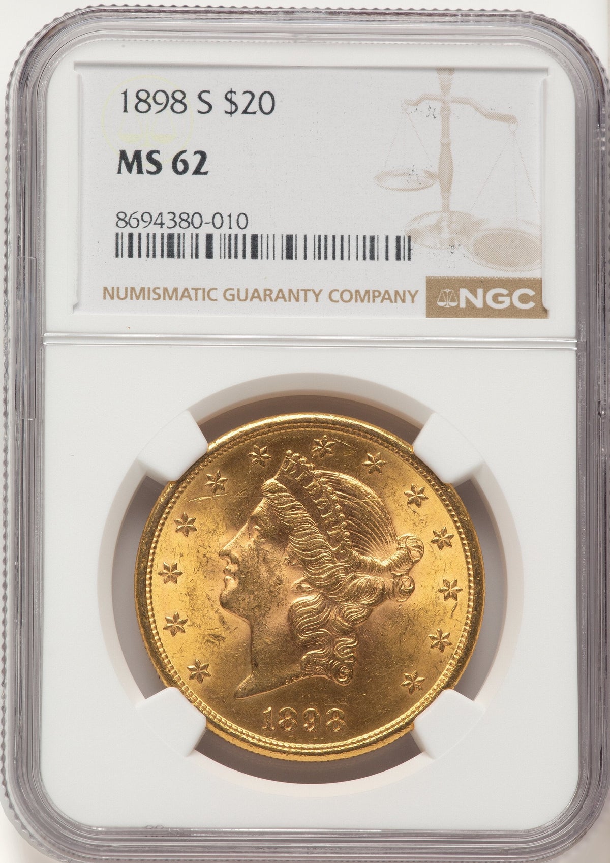 1898-S $20 Liberty Double Eagle NGC MS62
