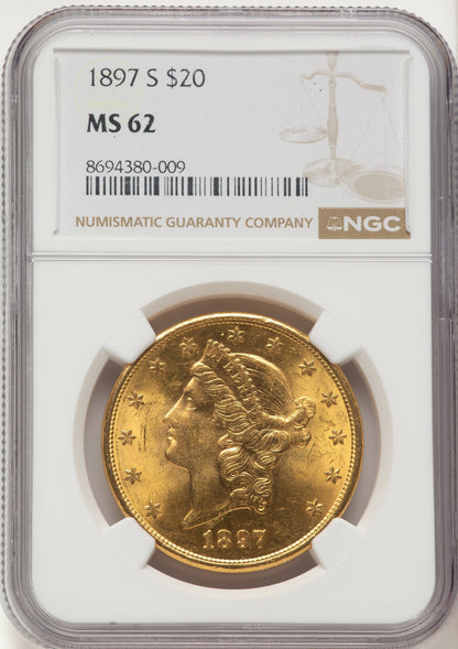 1897-S $20 Liberty Double Eagle NGC MS62
