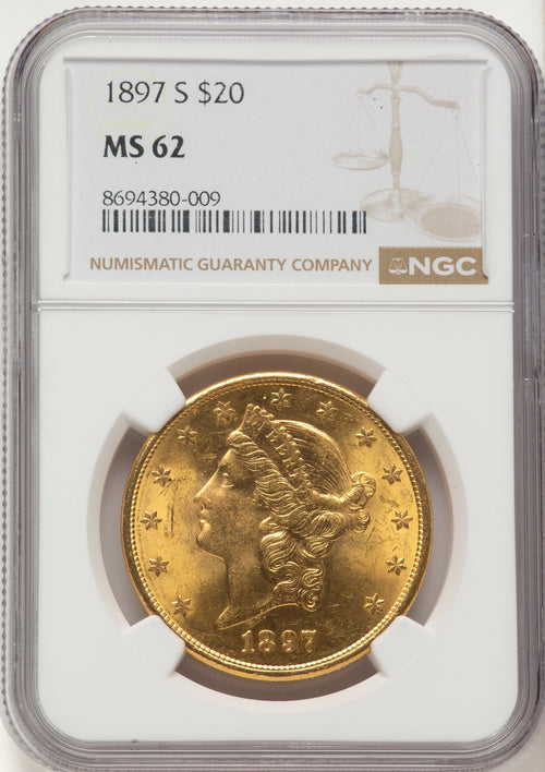 1897-S $20 Liberty Double Eagle NGC MS62