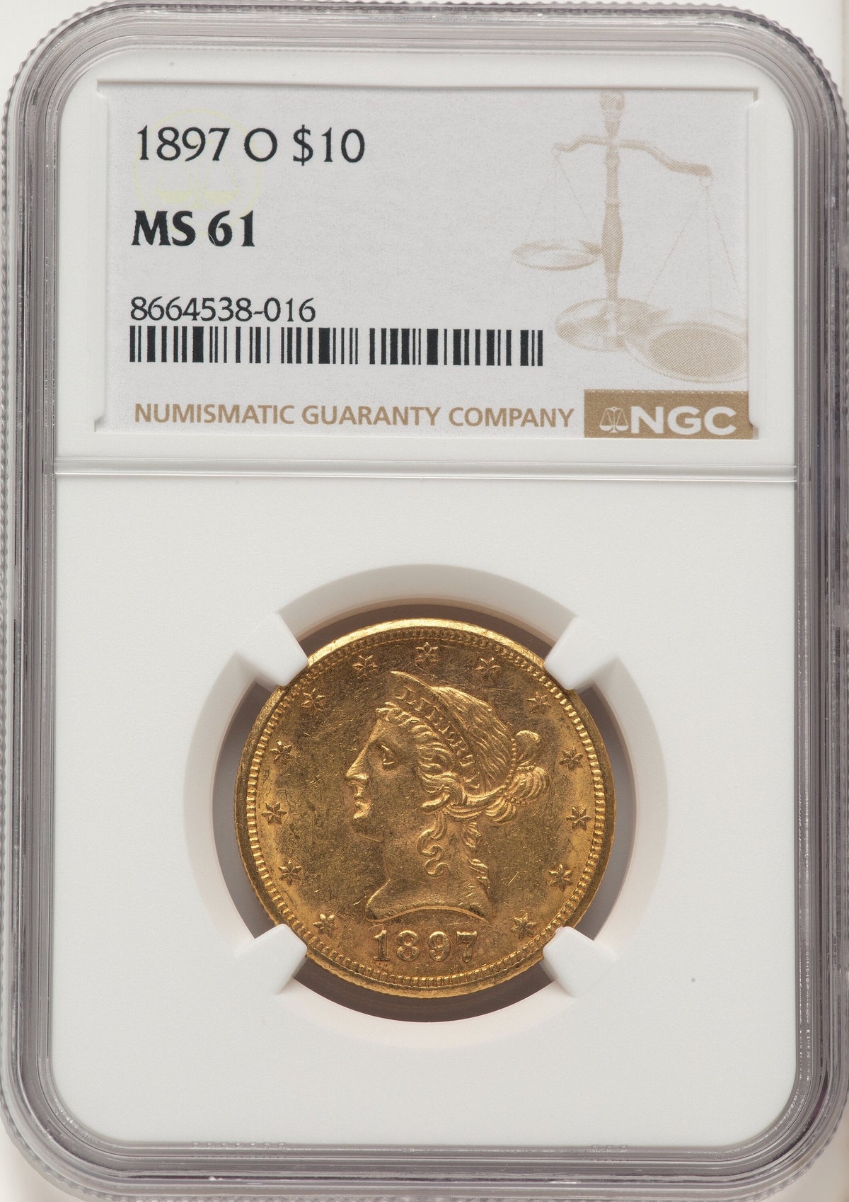 1897-O $10 Liberty Eagle NGC MS61