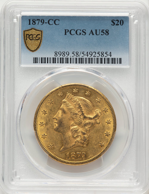1879-CC $20 Liberty Double Eagle PCGS AU58