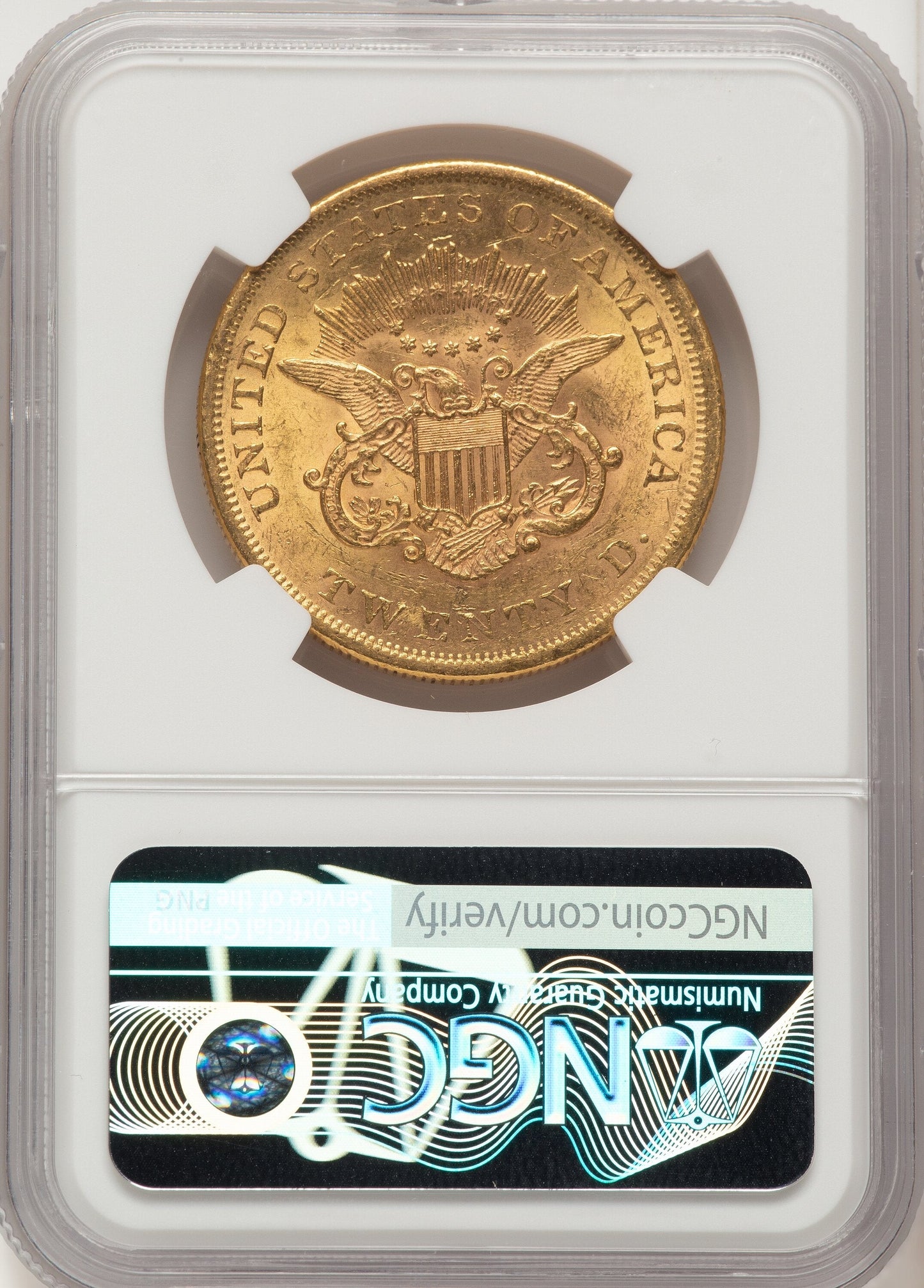 1861 $20 Liberty Double Eagle NGC AU58